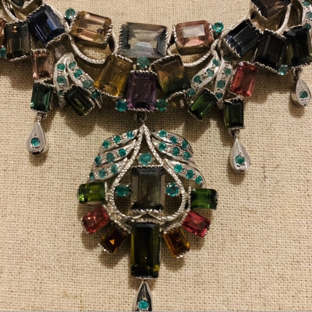 Semi-Precious Stone Statement Necklace - Picture 10 of 11